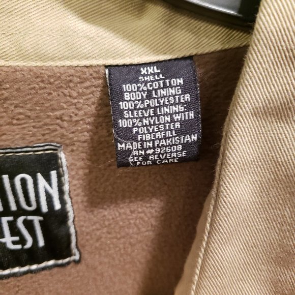 "JW" RUGGED FLEX OUTDOORSMAN LONG SLEEVE SHIRT JACKET 2XL BEIGE FLEECE LINED - Picture 7 of 7